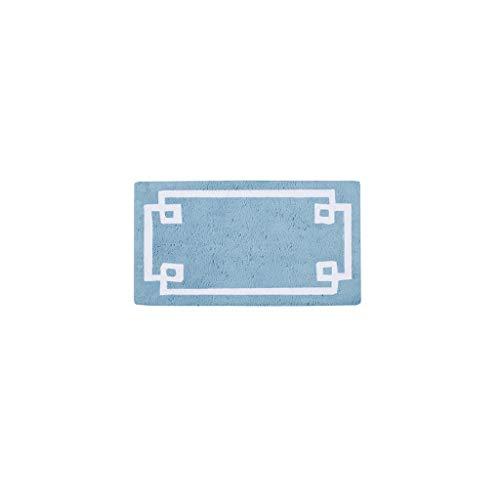 Gambar Madison Park Evan 100% Cotton Bathroom Rug Non Slip-24x40, Blue dari Home and Kitchen USA undefined Tokopedia