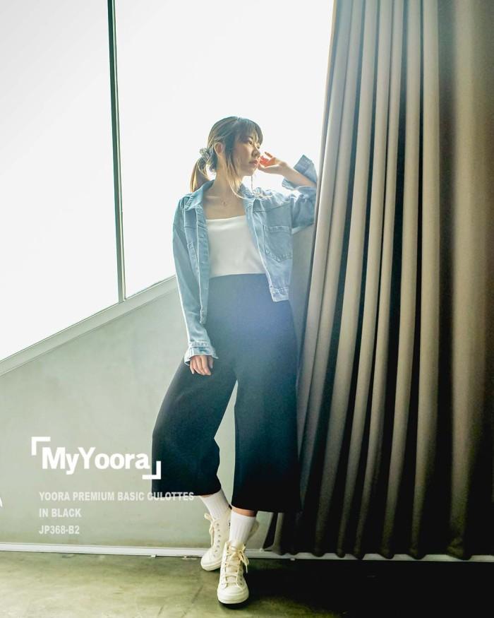 MyYoora Premium Midi Basic Culottes Celana Kulot Midi JP368 white