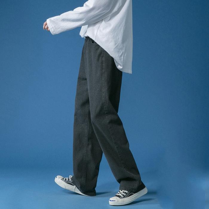 Gambar celana kulot pria celana korean style pria straight pants celana jeans - Abu-hitam, 3XL=38 dari Safety Market Jakarta 2 undefined Tokopedia