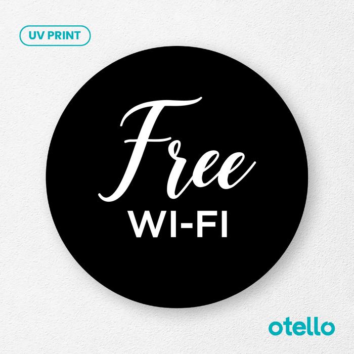Gambar Free Wifi Sign Board Akrilik Tempel Sign Dinding Papan Label Acrylic - Bulat Hitam, 15 cm dari Otello Studio undefined Tokopedia