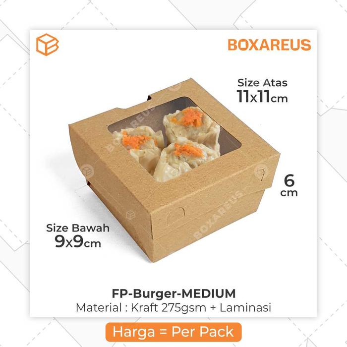 Gambar Box Dimsum Snack Box Burger Kotak Dus Makanan Takoyaki | FP Burger Medium - Medium dari Box Are Us Kota Bandung Tokopedia