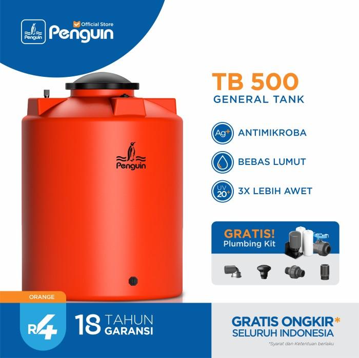 Gambar Penguin Tangki | Toren | Tandon Air TB 500 5000 liter - Biru Tua - Orange dari Markas Bangunan undefined Tokopedia