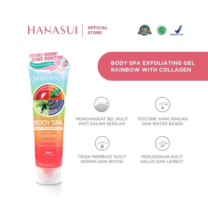 Gambar HANASUI Body Spa Exfoliating Gel with Collagen 300ml - Rainbow dari Rumah Skincare 888 undefined Tokopedia
