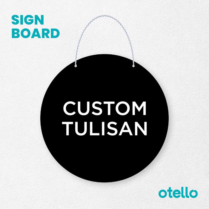 Gambar Custom Sign Akrilik Signage Tulisan Acrylic Papan Gantung Rantai Toko - Bulat Hitam, 30 cm dari Otello Studio undefined Tokopedia