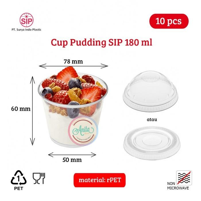 Gambar 10 pcs Cup pudding sip 180ml + tutup cembung/datar puding dari Anita Mart undefined 3 Tokopedia