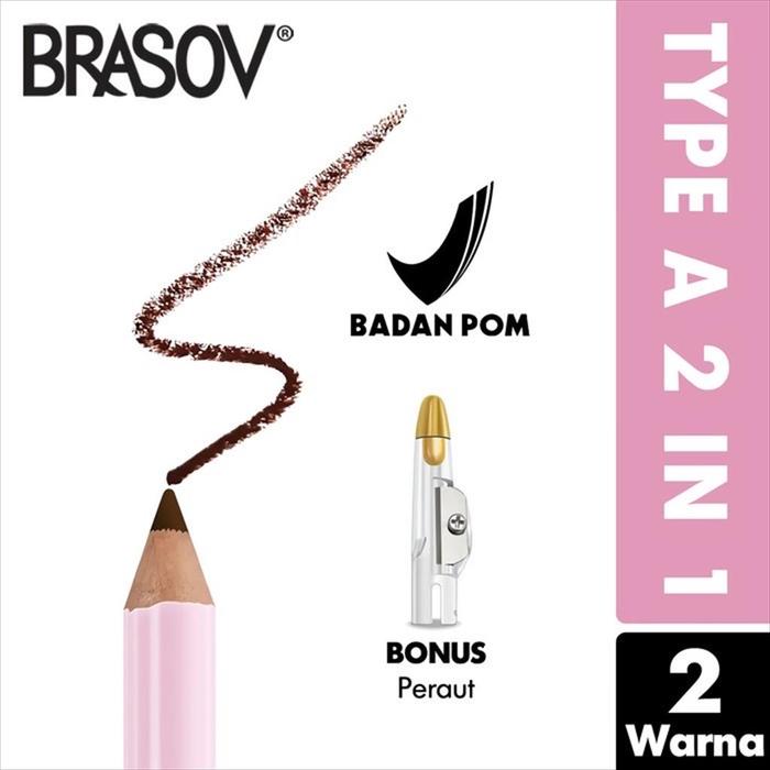 Gambar BRASOV  EYEBROW PENCIL SERIES | PENSIL ALIS - 2in1Brown dari Makeup Suplier undefined Tokopedia