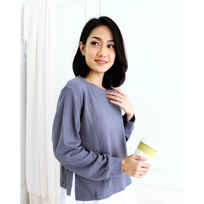 Gambar Injae Top Casual Atasan Blouse Korean Look Fashion Wanita - bricks dari Lilybelleclothing undefined Tokopedia