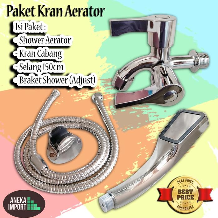 Gambar Hand Shower Hemat Air Lubang Tekanan Kencang Shower Aerator FULL SET - Paket Kran dari pt jayasejahtera undefined Tokopedia