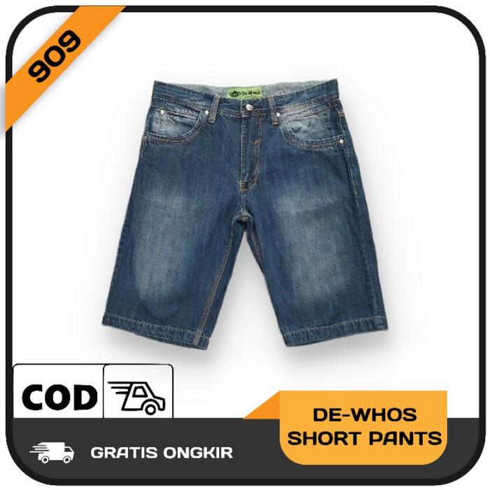 Jual Celana Jeans Pendek Pria De-Whos 909 Bahan Denim Halus Lembut