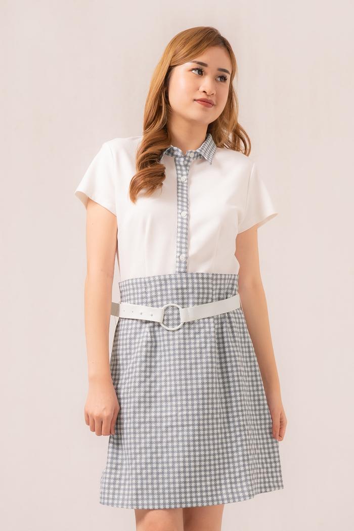 Gambar Coraline Belted Shirt Midi Dress 9005P/RIMINI/Wanita/berlengan/Pendek/ - M, WHITE dari RIMINI SEMARANG undefined Tokopedia