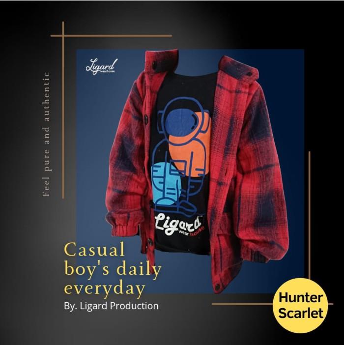 Gambar Jaket anak laki perempuan unisex outdor ligard flanel kotak 3-8 tahun - Hunter Scarlet, S dari Ligard Wearhouse undefined Tokopedia
