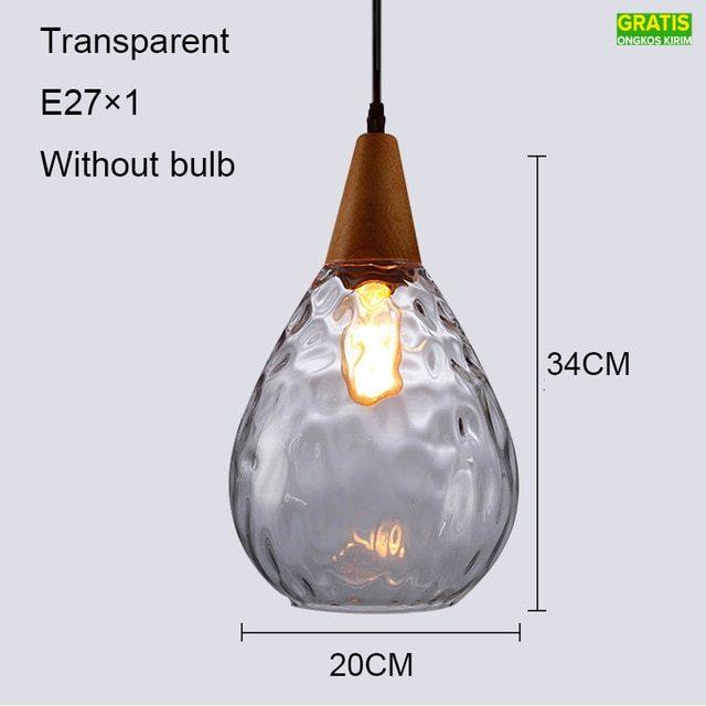 Gambar A.S Lampu Gantung LED Bentuk Tetesan Air Bahan Kaca Untuk Dekorasi Bar - Transparan 20CM, Tanpa bohlam dari Arieleza Store undefined Tokopedia