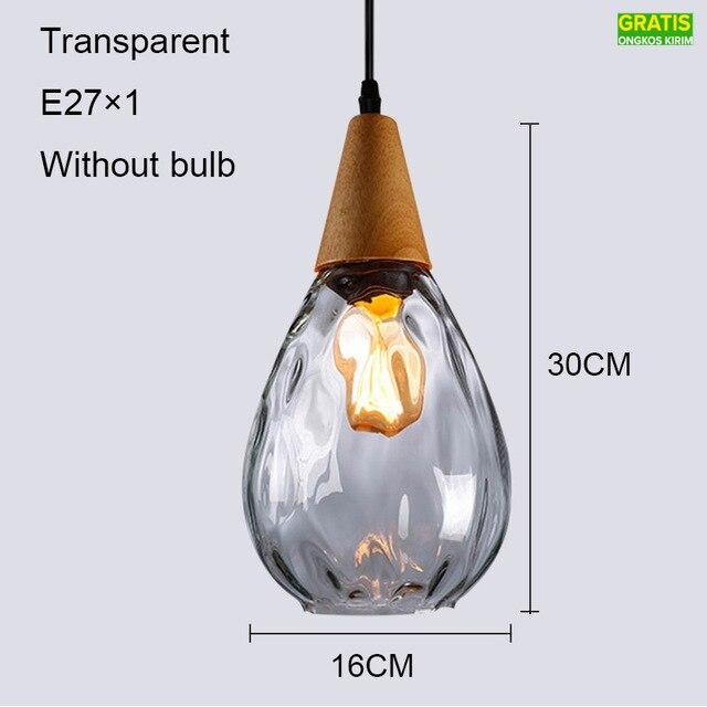 Gambar A.S Lampu Gantung LED Bentuk Tetesan Air Bahan Kaca Untuk Dekorasi Bar - Transparan 16CM, Tanpa bohlam dari Arieleza Store undefined Tokopedia