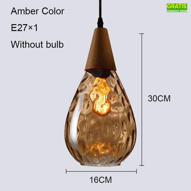 Gambar A.S Lampu Gantung LED Bentuk Tetesan Air Bahan Kaca Untuk Dekorasi Bar - Amber 16CM, Cahaya putih dari Arieleza Store undefined Tokopedia