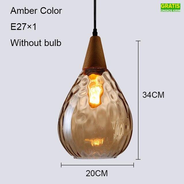 Gambar A.S Lampu Gantung LED Bentuk Tetesan Air Bahan Kaca Untuk Dekorasi Bar - Amber 20CM, Cahaya putih dari Arieleza Store undefined Tokopedia