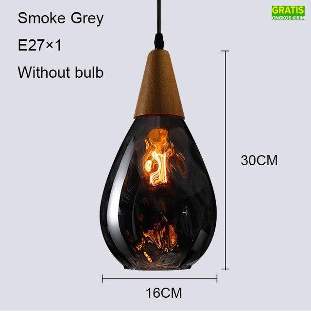 Gambar A.S Lampu Gantung LED Bentuk Tetesan Air Bahan Kaca Untuk Dekorasi Bar - Abu-abu 16CM, Tanpa bohlam dari Arieleza Store undefined Tokopedia