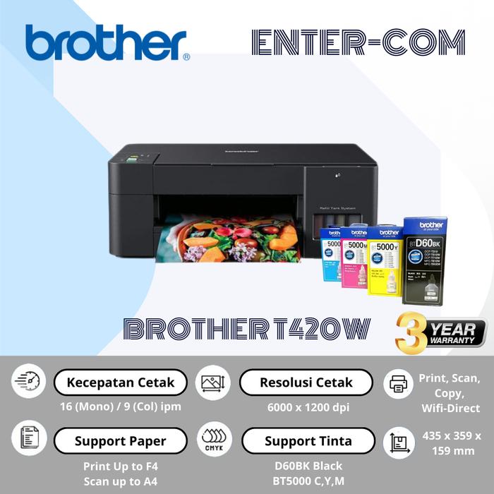Gambar PRINTER BROTHER T420W AIO GARANSI RESMI - Tanpa Tinta dari elevenkomp undefined Tokopedia