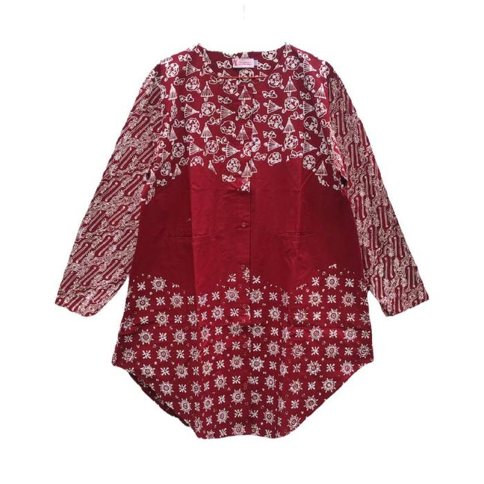 Gambar FITTINGROOM11 Blouse Batik - Aruna Batik - Merah, XS dari Fittingroom11 undefined Tokopedia
