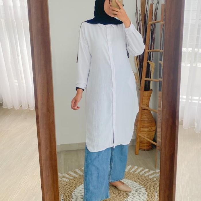 Gambar Atasan Wanita Tata Long Shirt Crinkle Air Flow Fashion casual formal - ping dari CV.Pusat_Baju_Murah.id undefined Tokopedia