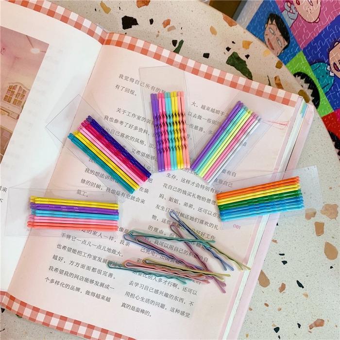Gambar korean style hair pin colorful bob pin set jepitan rambut warna kawaii - Bob pin random dari Lalinnakiddiestore undefined Tokopedia