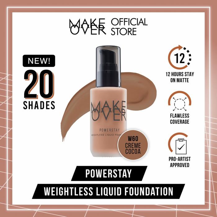 Gambar MAKE OVER Powerstay Weightless Liquid Foundation 33ml Matte Foundation - W60 Creme Cocoa dari Summer Rose-id undefined Tokopedia