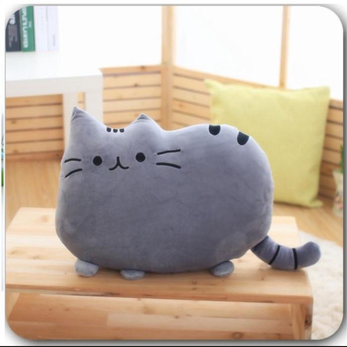 Gambar Bantal Kucing Pusheen Ukuran XL Besar Soft Halus - Abu-abu dari Wonogiri Olshop undefined Tokopedia