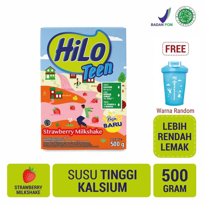 Gambar GRATIS Botol - HiLo Teen Strawberry Milkshake 500g - Susu Tinggi Murah dari sasyakira undefined Tokopedia