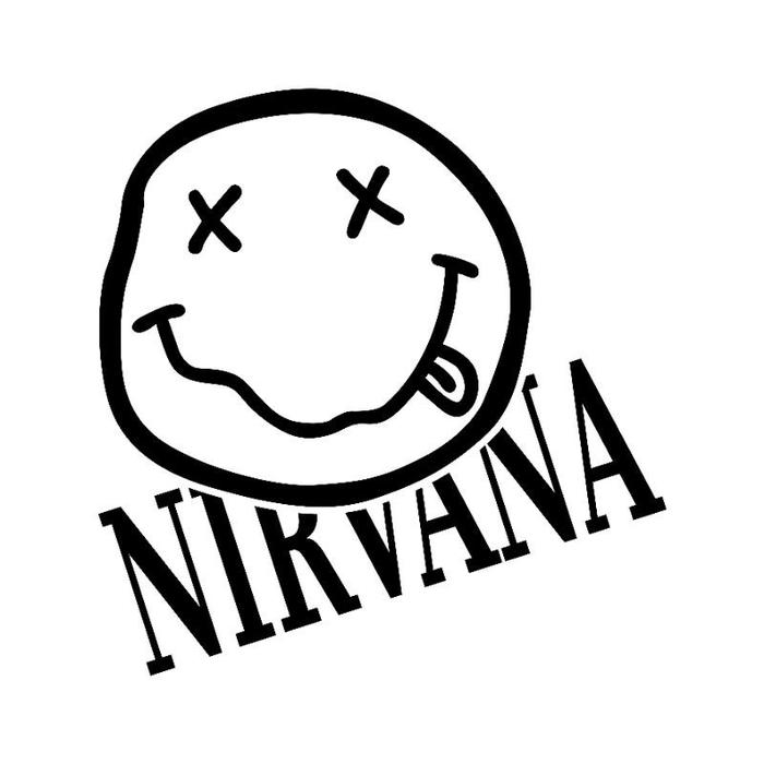 Gambar sticker nirvana sStiker musik Dj nirvana new Keren - Hitam, 17X17cm dari Jagonya Stiker undefined Tokopedia