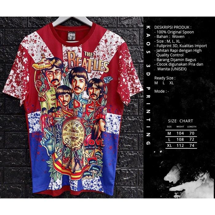 Gambar KAOS DISTRO SUBLIM PRINTING 3D KAOS PRIA / KAOS WANITA The Beatles - M dari HANA CO undefined Tokopedia
