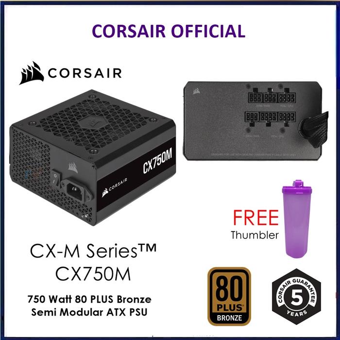 Corsair Cx750m Psu Atx Power Supply 750w 750 Watt Cxm Cx750 M Cx 750m