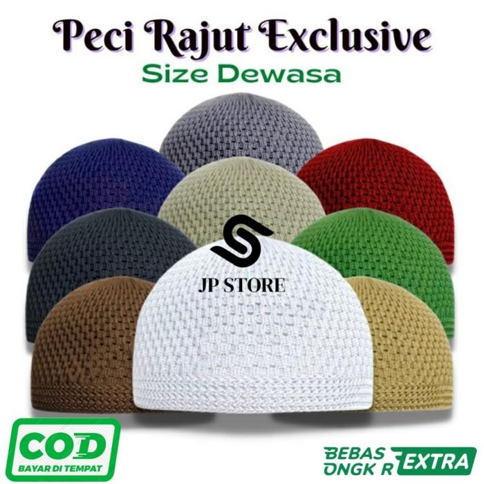 Gambar 20 pcs peci kopiah rajut nanas / peci songkok peci putih peci hitam - Putih dari Habrizi Oficcial undefined Tokopedia