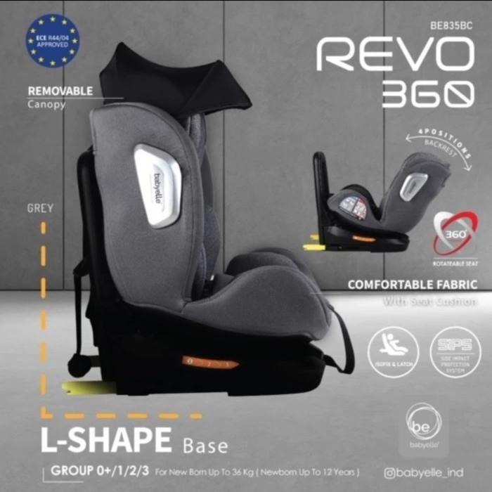 Gambar Babyelle BE835BC BE 835 BC Revo 360 Isofix Car Seat - Kursi Mobil Bayi - Grey dari Baby Wise BSD undefined Tokopedia