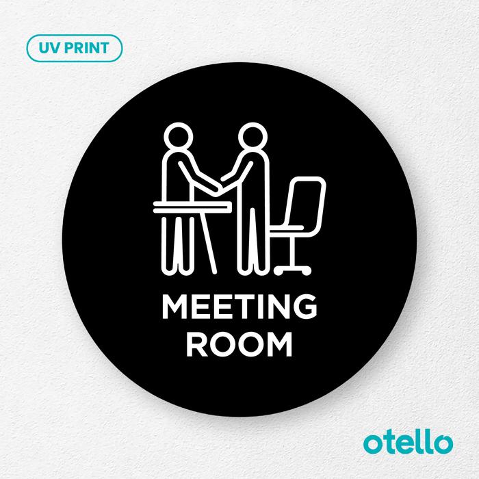 Gambar Logo Meeting Room Sign Board Akrilik Tempel Sign Dinding Papan Acrylic - Bulat Hitam, 15 cm dari Otello Studio undefined Tokopedia