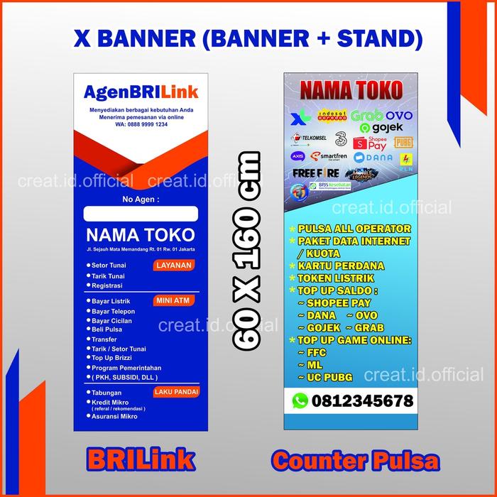 Jual X BANNER SPANDUK BRILINK COUNTER PULSA JUALAN - Kota Bandung ...