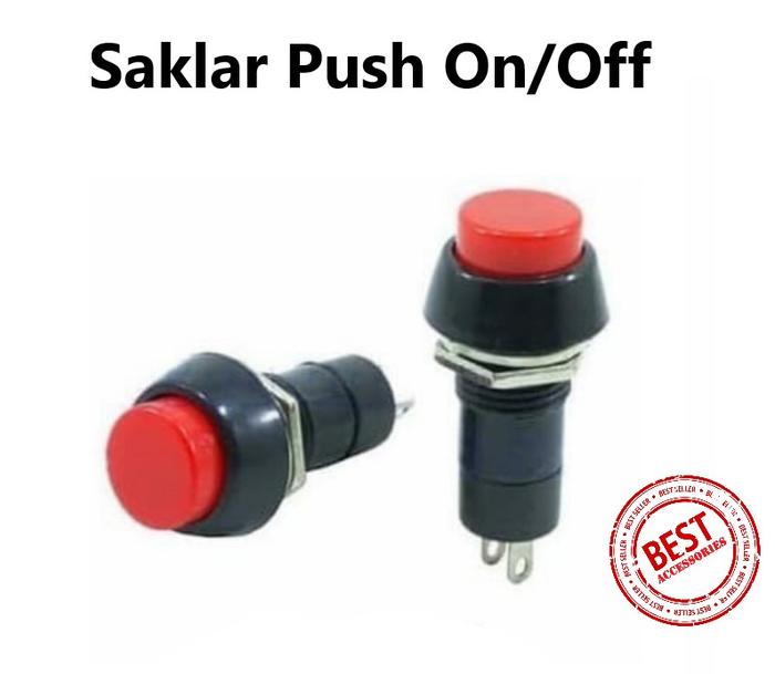 Gambar Push On Off TOGGLE Button Switch Saklar Tombol Bulat Warna 2 Kaki PIN - Merah dari Best Shop Accessories undefined Tokopedia