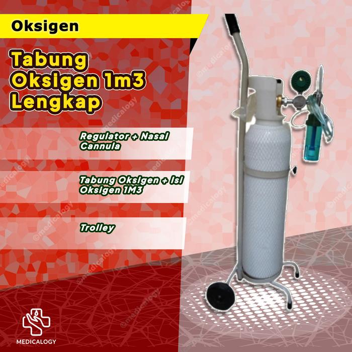 Gambar Tabung Oksigen 1 m3 1 set dari Violet Medical Makassar undefined Tokopedia