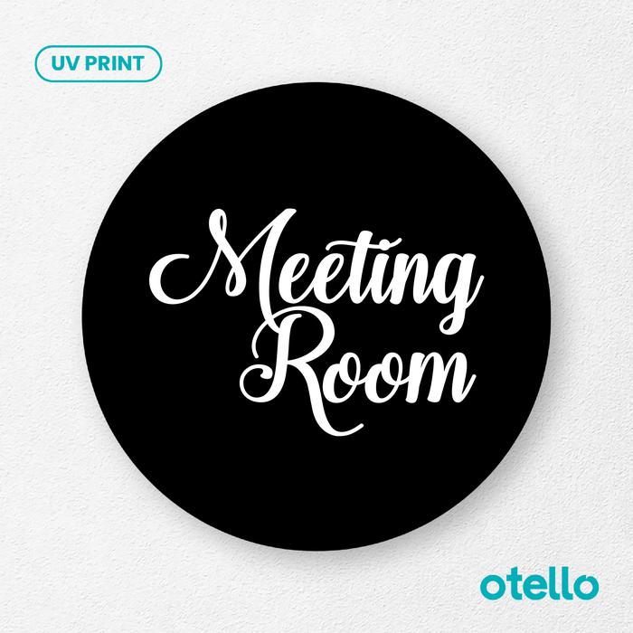Gambar Tulisan Meeting Room Sign Board Akrilik Tempel Signage Dinding Papan - Bulat Hitam, 15 cm dari Otello Studio undefined Tokopedia