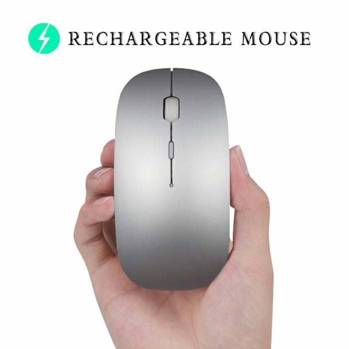 Gambar Taffware Mouse Bluetooth 5.2 Rechargeable - M8120G - Silver - silver dari OmegaStoreid_NEW undefined Tokopedia