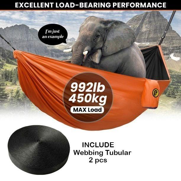 Gambar hammock D2L bolak balik double layer ayunan 2 dua lapis palava adv - Orange-abu2 dari FLAMINGO CAMP undefined Tokopedia