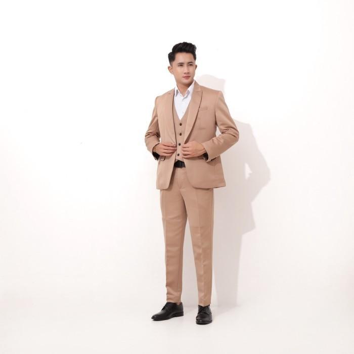 Gambar JAS BLEZER PRIA KERJA SET 3 in 1 (JAS & VEST & CELANA) CREAM. XS-XXXL - cream, L dari cv rahayu conveksi undefined Tokopedia