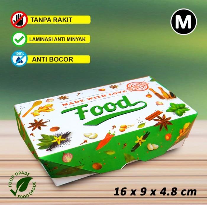 Gambar Lunch Box Paper FOOD - VARIASI WARNA | (M) MEDIUM - HIJAU dari Aneka Supplier 212 undefined Tokopedia