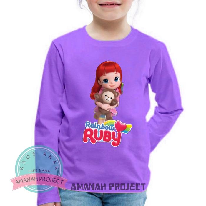 Gambar BAJU LENGAN PANJANG ANAK RAIBOW RUBY BAHAN PREMIUM - Ungu, M dari AMANAH PROJECTS undefined Tokopedia