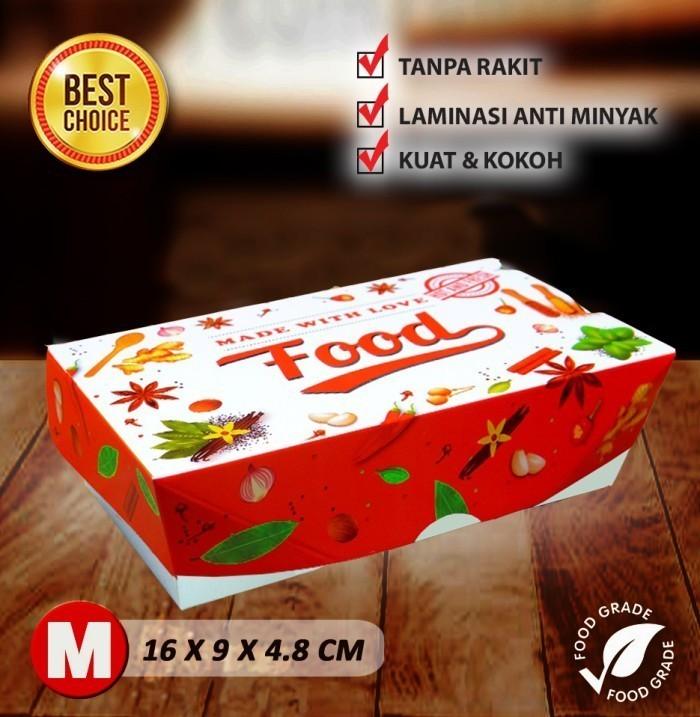 Gambar Lunch Box Paper FOOD - VARIASI WARNA | (M) MEDIUM - MERAH dari PAWON 88 undefined Tokopedia