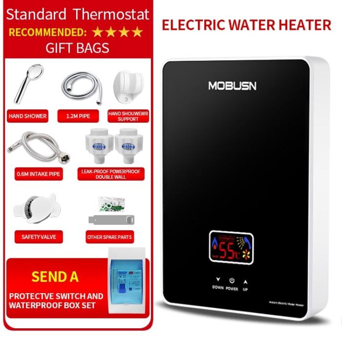 Gambar Water Heater Instan Pemanas Air Kamar Mandi Listrik Low Watt - Hitam dari Madon Store ID undefined Tokopedia
