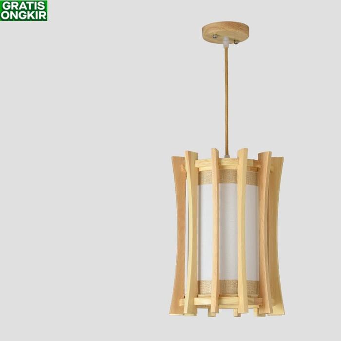 Gambar Y.S Lampu Gantung Bahan Kayu Solid Gaya Jepang Vintage Untuk Restoran - D-24*32cm, RC-Dimmable dari YOIKI JKTSTORE undefined Tokopedia