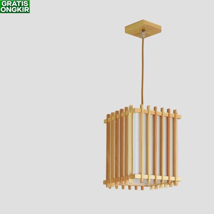 Gambar Y.S Lampu Gantung Bahan Kayu Solid Gaya Jepang Vintage Untuk Restoran - C-22*22*30, RC-Dimmable dari YOIKI JKTSTORE undefined Tokopedia