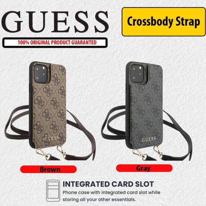 Gambar Case iPhone 12 Pro Max / 12 Pro GUESS Crossbody Strap Card Slot - Brown, 12 Pro Max dari SULADA OFFICIAL undefined Tokopedia