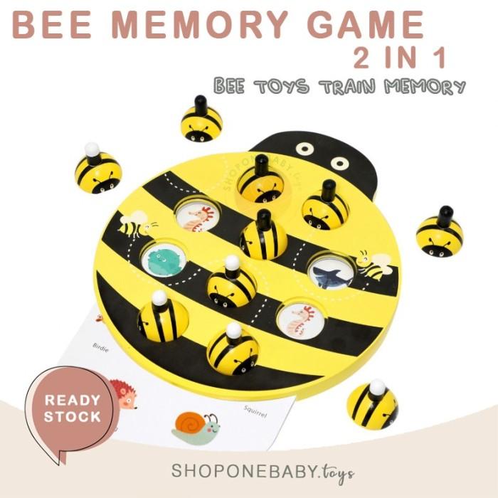 Gambar Mainan Kayu Edukasi Anak Menghafal Memory Matching Game Kid Wooden Toy - Bee Memory dari shoponebaby undefined Tokopedia