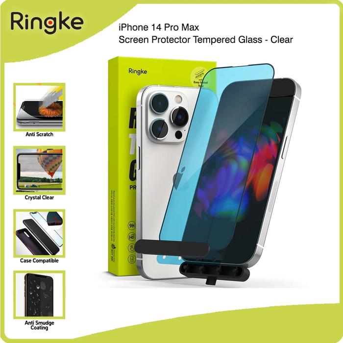 Gambar Ringke Screen Protector Compatible For iPhone 14 Pro Max Screen Protector Tempered Glass W Installation Jig Clear Bening Anti Gores Pelindung Layar Full Cover Protection Case Friendly Tahan Banting Mudah Pasang Free Alat Install No Bubble Anti Drop dari muvit-OfficialStore undefined Tokopedia