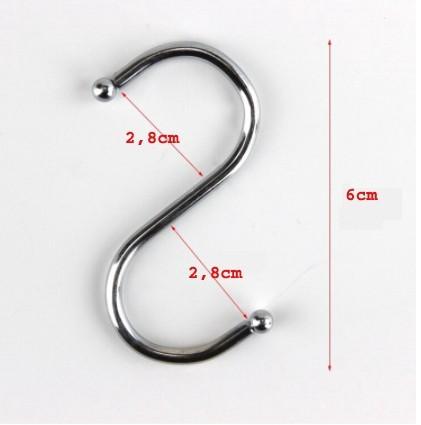 Gambar Gantungan Hook Stainless Bentuk huruf S untuk Baju Peralatan Dapur dll - 6x2,8cm dari YogaMart_NEW undefined Tokopedia
